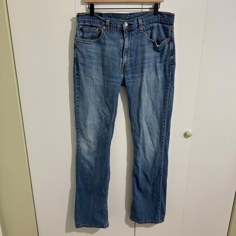 Levis 527 Slim Bootcut Jeans Mens 36x36 Medium Wash Blue Denim Low Rise 527-0511
